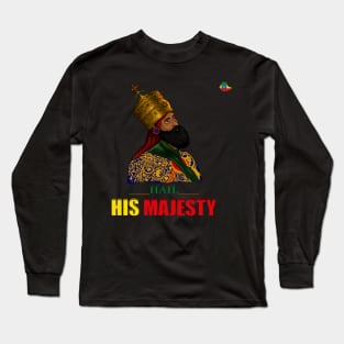 Ethiopian Emperor/King, Ethiopia Flag, Rastafarian Long Sleeve T-Shirt